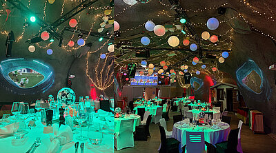 Dieses Geburtstagsfest wurde mit dem Motto Fussball dekoriert.