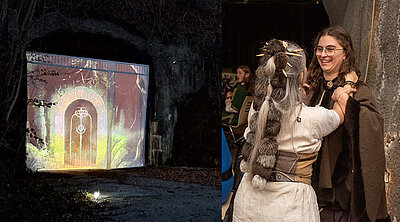 Beim Mottoanlass Zwergenwelt gingen die Gäste durch einen geheimen Eingang in den mystischen Berg und genossen danach mit Freunden ein wunderschönes Nachtessen.